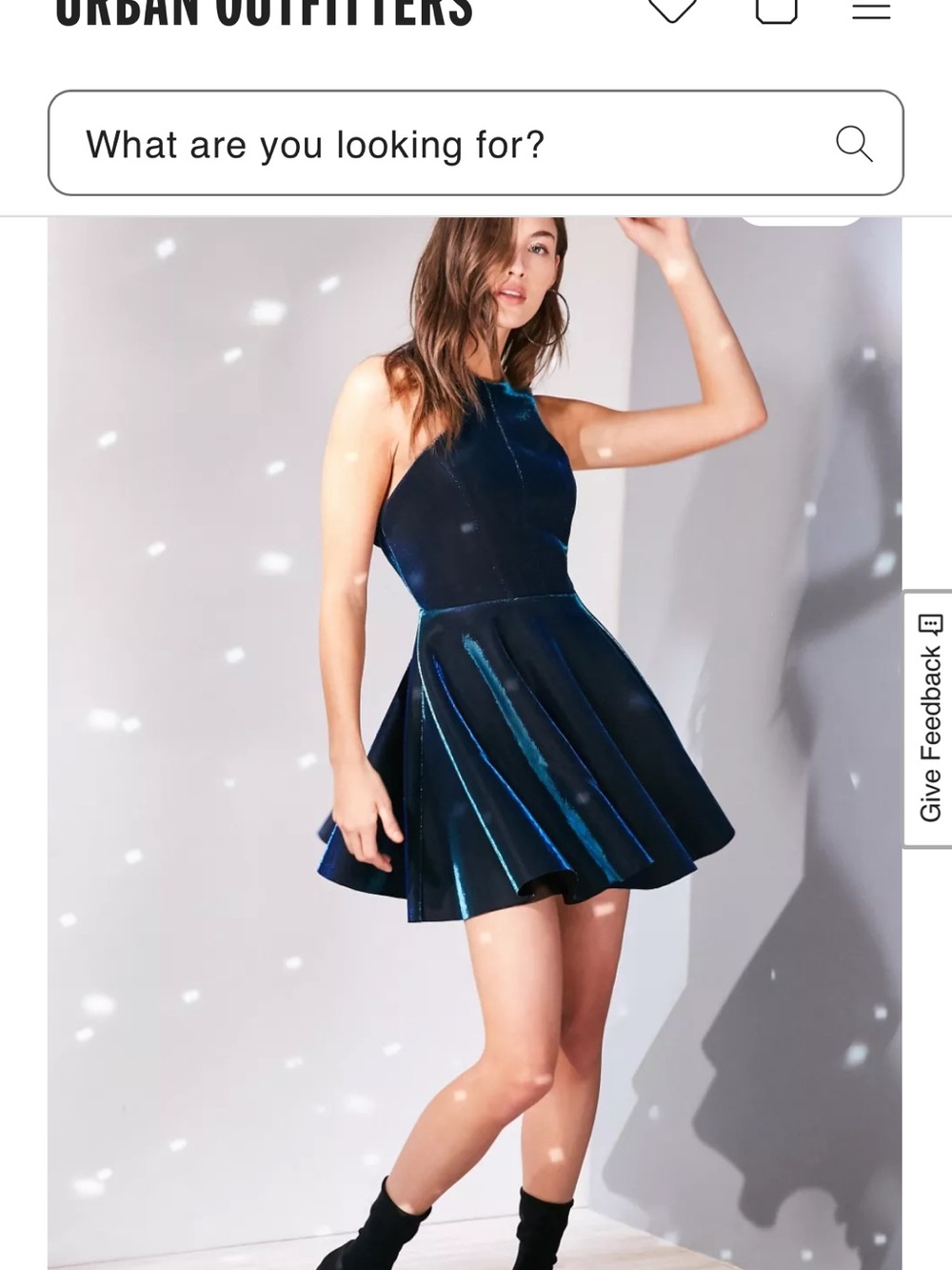 Urban Outfitters Silence + Noise Metallic Blue Midi Dress NWT – Size M